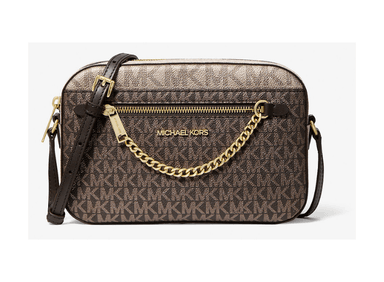 BOLSA MICHAEL KORS JET SET LARGE LOGO CROSSBODY BAG MARRÓN