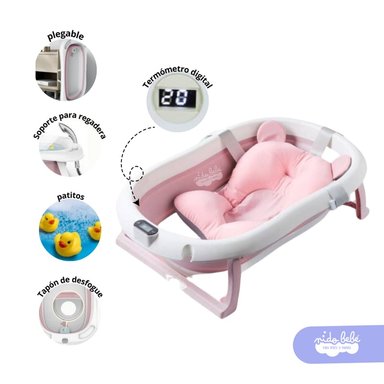 BAÑERA PORTÁTIL IDEAL SPA ROSADO PARA BEBÉ