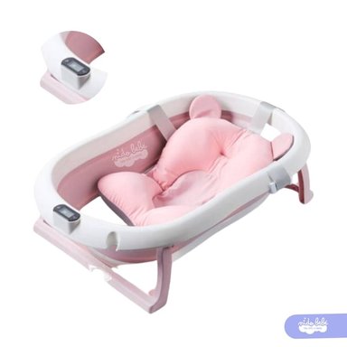 BAÑERA CON TERMÓMETRO DIGITAL ROSADO