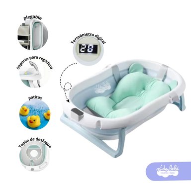 BAÑERA PORTÁTIL IDEAL SPA AZUL PARA BEBÉ
