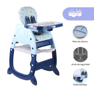 SILLA COMER GATO AZUL CARPETA DE BEBÉ MODELO DARK BLUE