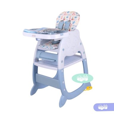 SILLA COMER GATO CELESTE DE BEBÉ