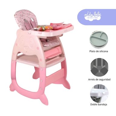 SILLA COMER GATO ROSADO CARPETA DE BEBÉ DARK PINK