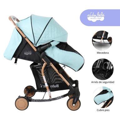 COCHE CUNA MECEDORA HAPPY DREAM VERDE