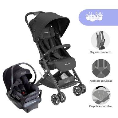COCHE TRAVEL SYSTEM MAXI COSI LARA 2 NEGRO CON PORTA BEBÉ
