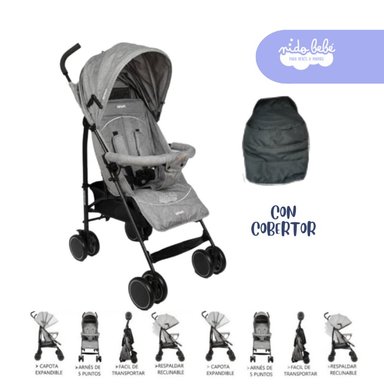 COCHE BASTÓN ADVENTURE COLOR PLOMO