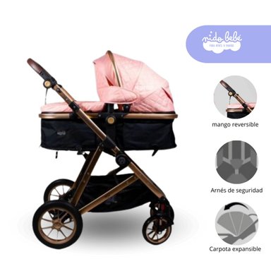 COCHE CUNA BERLÍN ROSADO MOISÉS DE LUJO