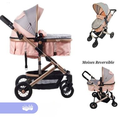 COCHE CUNA CONFORT ROSADO MOISÉS DE LUJO COMFORT LIGHT PINK