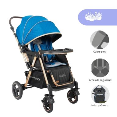 COCHE CUNA VIENA AZUL DE BEBE