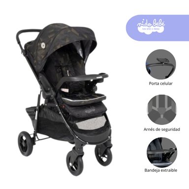 COCHE CUNA VALENCIA NEGRO DE BEBE