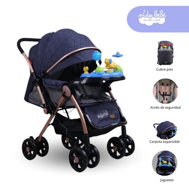COCHE CUNA MUSICAL BABY DREAM AZUL