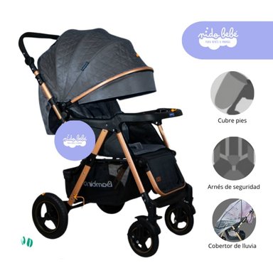 COCHE CUNA NONNA NEGRO MODELO BAMBINO