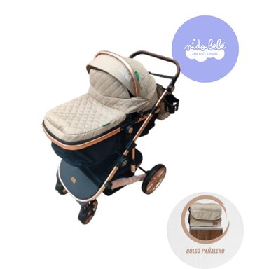 COCHE MOISÉS PREMIUM BABYKING BEIGE LITE 2 MAXI