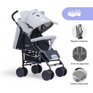 COCHE BASTON ELEFANTE PLOMO MODELO PLOMO