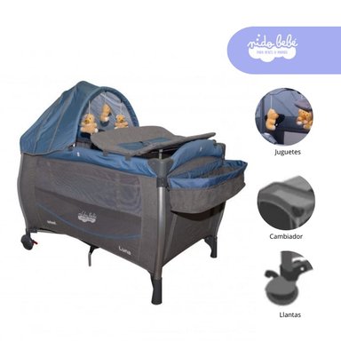 CUNA CORRAL NUBE METAL AZUL