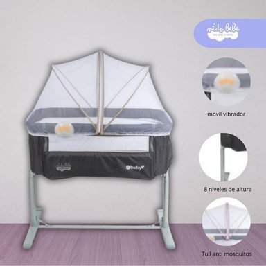 CUNA EBABY DENVER METAL BEIGE COLECHO CON TUL