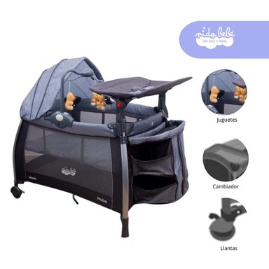 CUNA CORRAL NUBE METAL GRIS