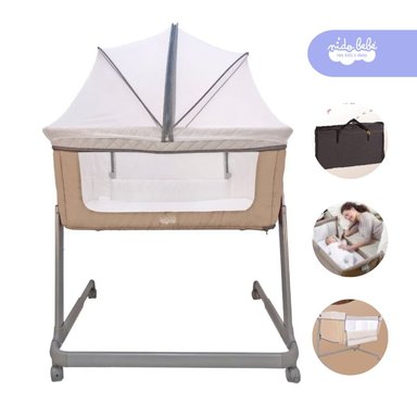 CUNA EBABY MARRIOT ALUMINIO BEIGE COLECHO CLOUD