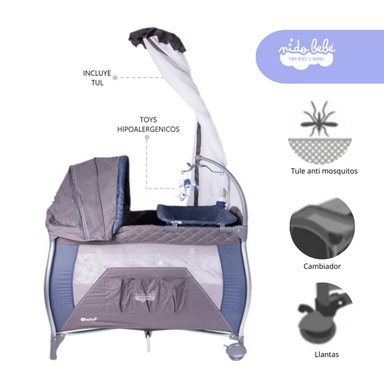 CUNA CORRAL EBABY SALLY METAL AZUL