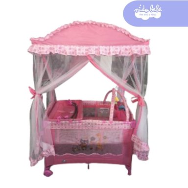 CUNA CORRAL CASITA METAL ROSADO ÁRABE