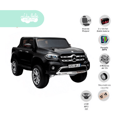 CARRITO NEGRO A BATERÍA NIÑO CAMIONETA X CLASS - 1