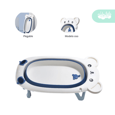 BAÑERA OSO AZUL PLEGABLE BEBE OSITO