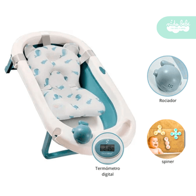 BAÑERA DUOX PLEGABLE BEBE DIGITAL CELESTE