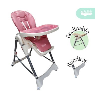 SILLA COMER SISY ROSADO BEBÉ
