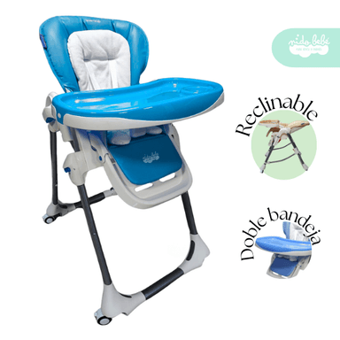 SILLA COMER AZUL BEBÉ DELUXE CON ACOLCHADO PREMIUM BLUE