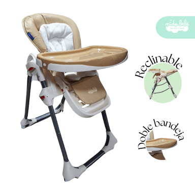 SILLA COMER BEIGE BEBÉ DELUXE CON ACOLCHADO PREMIUM