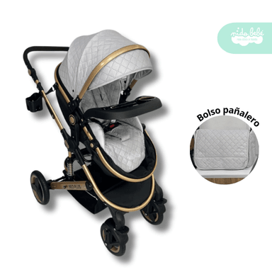 COCHE CUNA MOISES CON BOLSO PAÑALERO NEO PLUS NEGRO