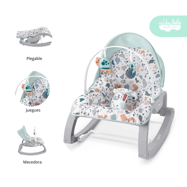 SILLA NIDO MECEDORA PLOMO BEBÉ FISHER