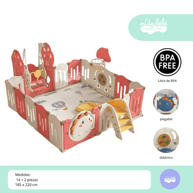 CERCO PLEGABLE DINO ROJO PREMIUM