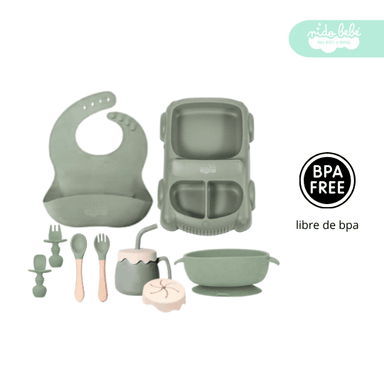 SET ALIMENTACIÓN BEBÉ CARRITO VERDE