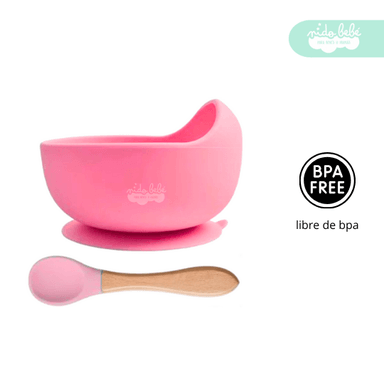 SET ALIMENTACIÓN PLATO CUBIERTO ROSA ROSADO