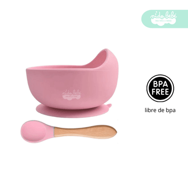 SET ALIMENTACIÓN PLATO CUBIERTO ROSA ROSADO