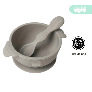 SET DE ALIMENTACIÓN PLATO CON CUBIERTO TEXTURAS