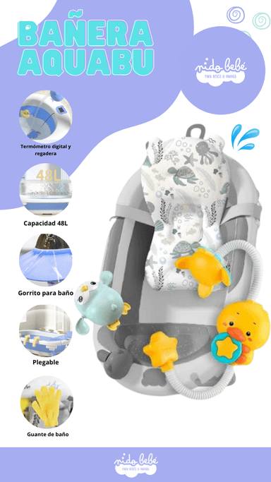 BAÑERA PLEGABLE DE BEBE MODELO AQUABU 2025