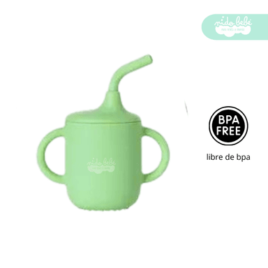 VASITO DE SILICONA PARA BEBÉ ANTIDERRAME 