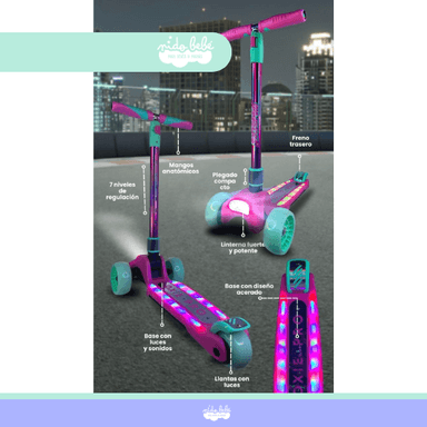 SCOOTER PARA NIÑA BASE CON LUCES Y SONIDOS - 1