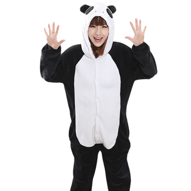 DISFRAZ UNISEX NEGRO ONESIE PIJAMA OSO PANDA ANTIALERGICA JMP