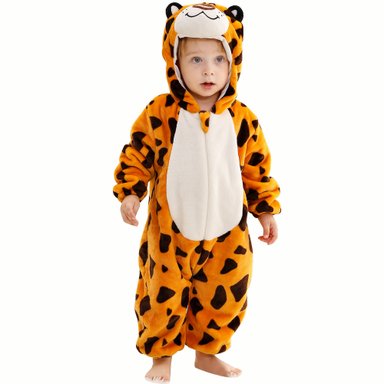 DISFRAZ ONESIE KIGURUMI BEBE LEOPARDO NARANJA - JMP
