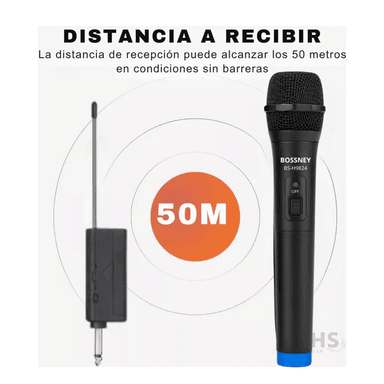 KIT DE 2 MICRÓFONOS KARAOKE INALÁMBRICOS RECARGABLES BAIHUO, MODELO MY-7240 - 3