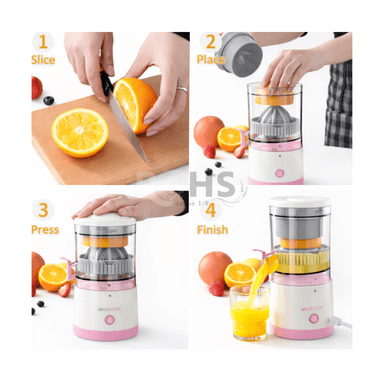 EXTRACTOR DE JUGOS ROSA ELÉCTRICO INALÁMBRICO RECARGABLE MULTIFUNCIONAL PARA FRUTAS Y VERDURAS - 6