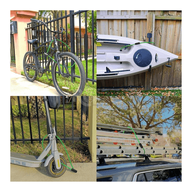 CANDADO PARA BICICLETA VERDE TIPO CABLE 150 CM CON LLAVE SEGURIDAD ANTIRROBO - 4