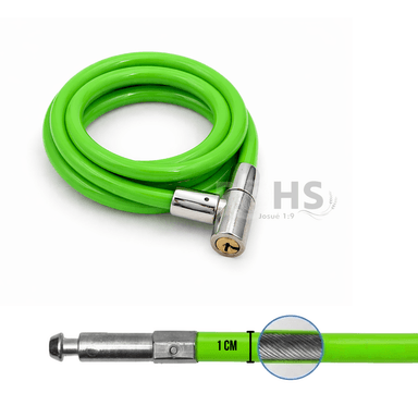 CANDADO PARA BICICLETA VERDE TIPO CABLE 150 CM CON LLAVE SEGURIDAD ANTIRROBO - 5