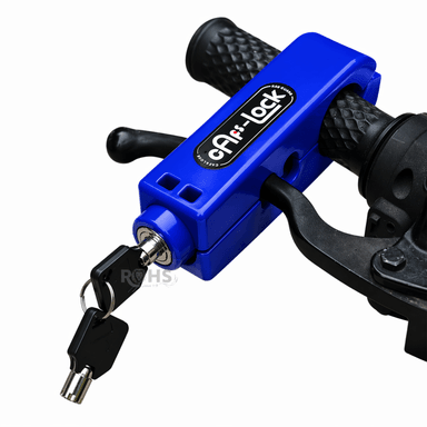 CANDADO ANTIRROBO PARA ACELERADOR DE MOTO AZUL - 6