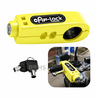 CANDADO ANTIRROBO PARA ACELERADOR DE MOTO AMARILLO - 1
