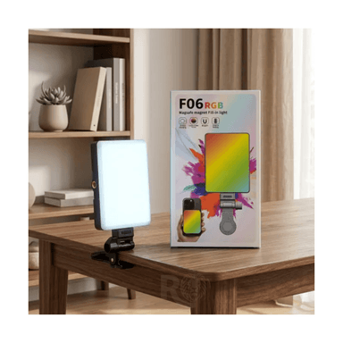 PACK 2 LUZ LED RGB PARA CELULAR F06 CON SOPORTE PLEGABLE ILUMINACIÓN AJUSTABLE PARA FOTO Y VIDEO - 6