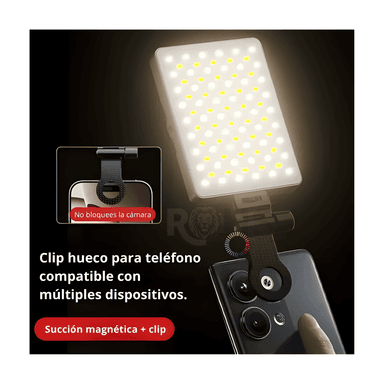 PACK 2 LUZ LED RGB PARA CELULAR F06 CON SOPORTE PLEGABLE ILUMINACIÓN AJUSTABLE PARA FOTO Y VIDEO - 7